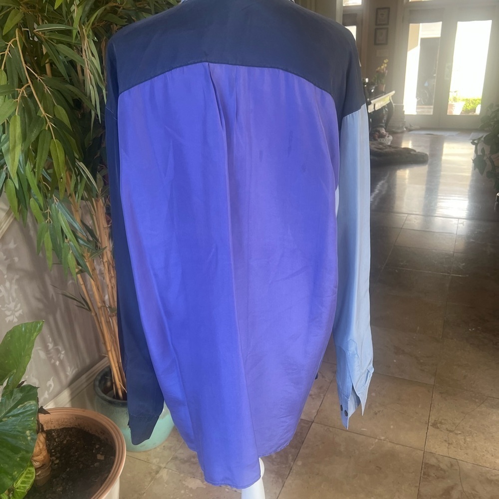 XINNO men’s color, Block 100% silk longsleeve dress shirt excellent condition - Picture 10 of 14